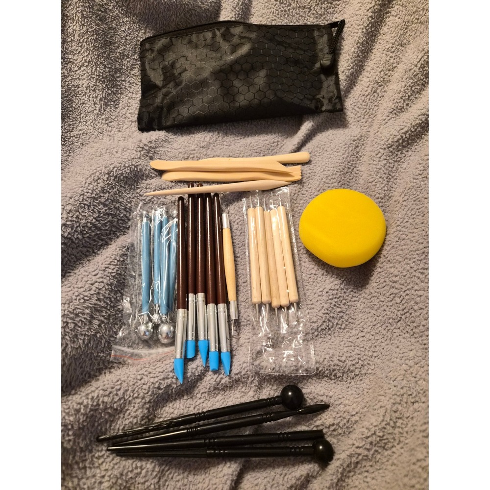 Clay Sculpting Tool Set Pottery Ceramic Modeling Kit with Carrying Case 20+ Pcs